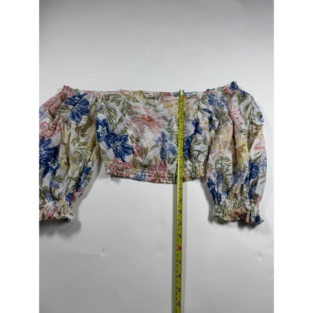 Women's Billabong Floral Off Shoulder Flowy Crop Top Size Small - Picture 4 of 4